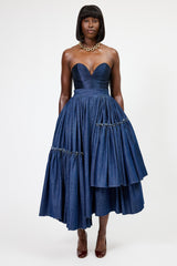 CALAIS ASYMMETRIC SKIRT IN DENIM