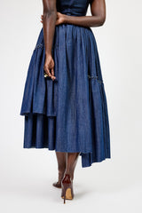 CALAIS ASYMMETRIC SKIRT IN DENIM
