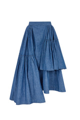 CALAIS ASYMMETRIC SKIRT IN DENIM