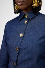 DAKOTA ASYMMETRIC DIAMOND BUTTON SHIRT