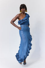 DALIAN ASYMMETRIC RUFFLE SKIRT