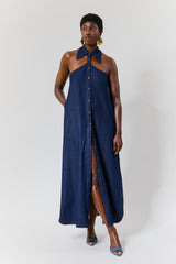 DANA SHIRT DRESS IN DARK DENIM