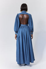 DELHI BACKLESS GATHERED SHIRT DRESS