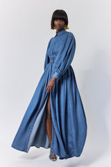 DELHI BACKLESS GATHERED SHIRT DRESS