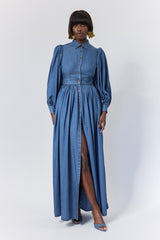 DELHI BACKLESS GATHERED SHIRT DRESS