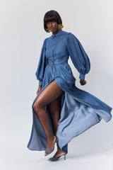 DELHI BACKLESS GATHERED SHIRT DRESS