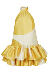 DELPHI HALTERNECK DRESS IN YELLOW