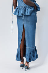 DERA BUBBLE HEM MAXI SKIRT