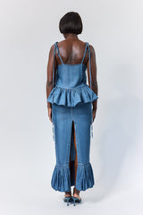 DERA BUBBLE HEM MAXI SKIRT