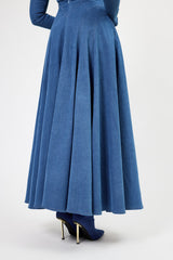 DION HIGH NECK BACKLESS FLARE MAXI DRESS
