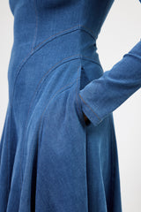 DION HIGH NECK BACKLESS FLARE MAXI DRESS