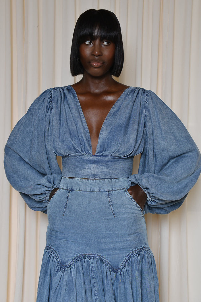 SYDNEY WASHED TENCEL DENIM BLOUSE – THE KEMIST
