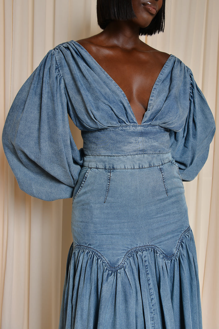 SYDNEY WASHED TENCEL DENIM BLOUSE