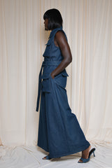 TAKEO WIDE LEG DENIM JUMPSUIT