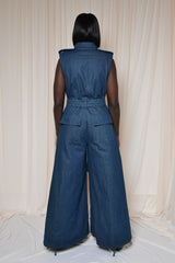 TAKEO WIDE LEG DENIM JUMPSUIT