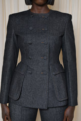 LINCOLN TAILORED BLAZER IN BLACK DENIM