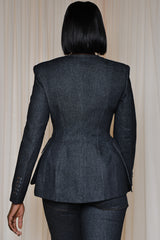 LINCOLN TAILORED BLAZER IN BLACK DENIM