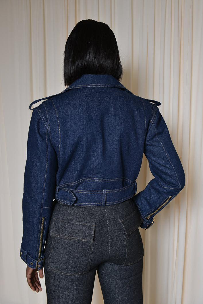 BAYWOOD DENIM BIKER JACKET