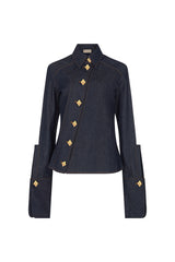 DAKOTA ASYMMETRIC DIAMOND BUTTON SHIRT