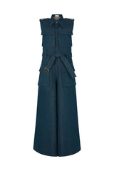 TAKEO WIDE LEG DENIM JUMPSUIT