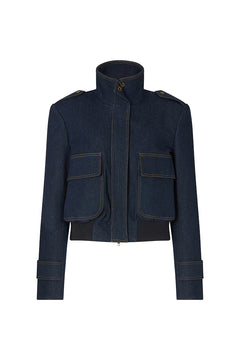 DOVER DENIM CROPPED BOMBER