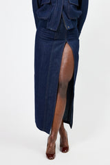 DOVER DENIM MAXI PENCIL SKIRT