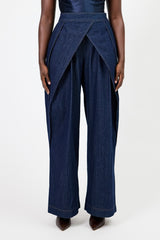 DOVER DENIM DIAGONAL PLEAT PANTS