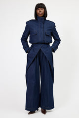 DOVER DENIM DIAGONAL PLEAT PANTS