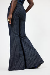 DURHAM PINSTRIPED FLARED PANTS
