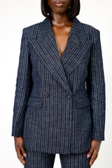 DURHAM PINSTRIPED TAILORED BLAZER