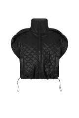 GHENT FAUX LEATHER PADDED GILET IN BLACK