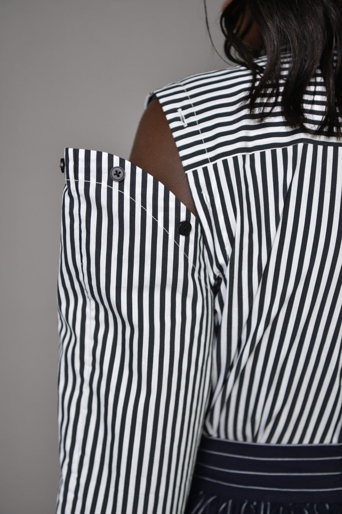ZURICH STRIPED SHIRT WITH DETACHABLE SLEEVES