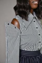 ZURICH STRIPED SHIRT WITH DETACHABLE SLEEVES