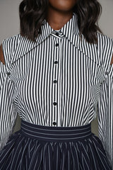 ZURICH STRIPED SHIRT WITH DETACHABLE SLEEVES