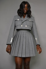 SAKAI PLEATED SKIRT IN GREY