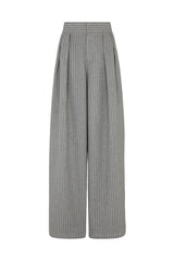 GRAHAM PINSTRIPED WIDE LEG PANTS IN GREY