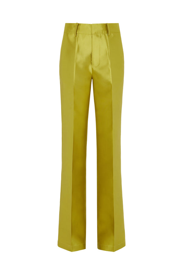 HARLEM MID RISE TAILORED PANTS IN LIME GREEN