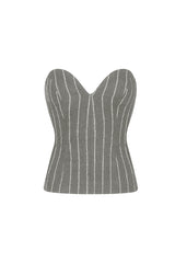 HIGHBURY CHALK STRIPE BUSTIER IN GREY