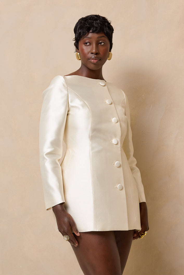 KALBARRI TAILORED BLAZER DRESS IN CHAMPAGNE