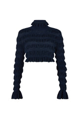 LEURA KNIT CROP TOP IN NAVY