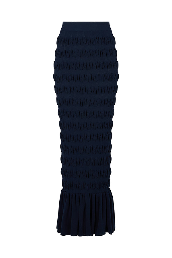 LEURA KNIT MERMAID SKIRT IN NAVY