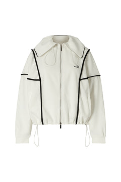 KOBE ZIPPED TRACKSUIT TOP IN WHITE