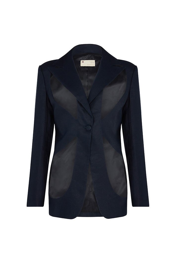 LAHORE CUT OUT BLAZER IN NAVY