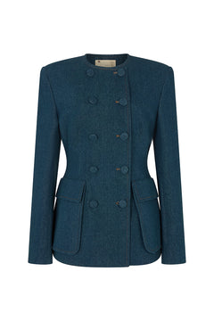 LINCOLN TAILORED BLAZER IN VINTAGE DENIM