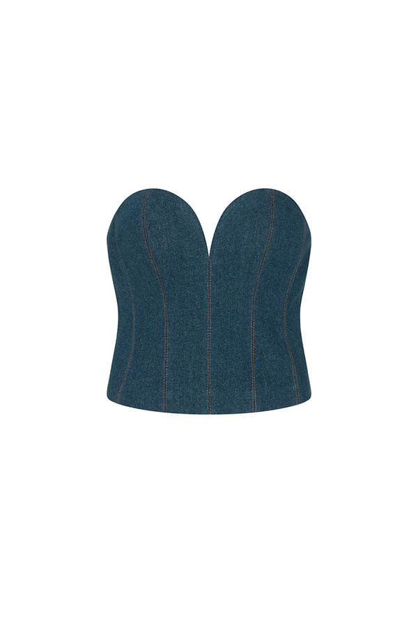 LINCOLN DENIM BUSTIER