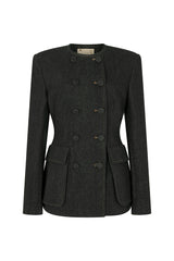 LINCOLN TAILORED BLAZER IN BLACK DENIM