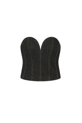 LINCOLN BUSTIER IN BLACK DENIM