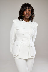 LINCOLN TAILORED BLAZER IN WHITE DENIM