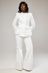 LINCOLN TAILORED BLAZER IN WHITE DENIM
