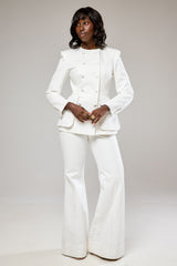 LINCOLN TAILORED BLAZER IN WHITE DENIM